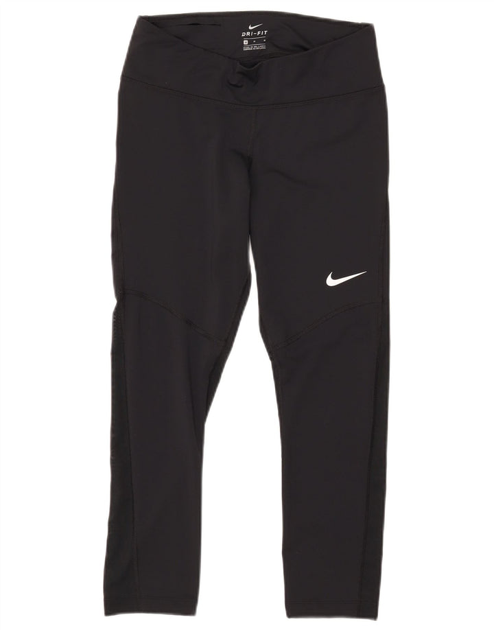NIKE Ženske Dri Fit Leggings UK 12 Srednji crni poliester