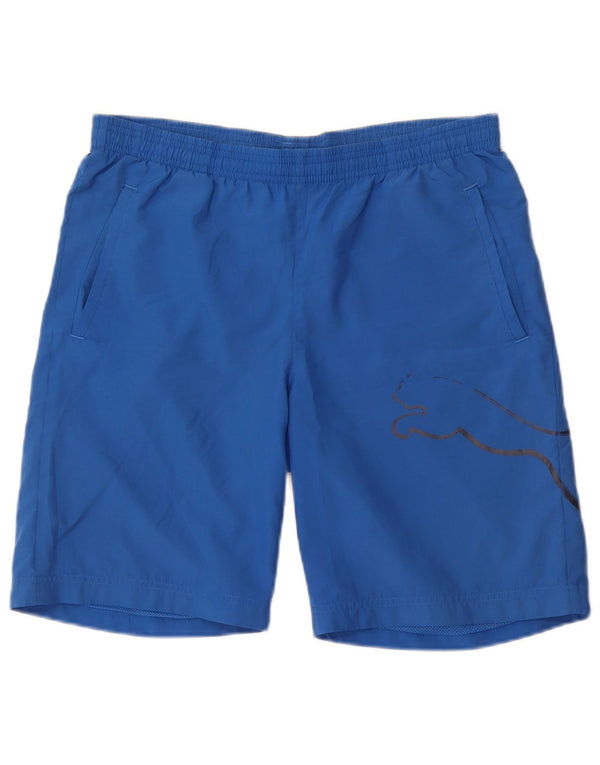 Puma Boys Graphic Sport Shorts 13-14 Years Blue Poliester
