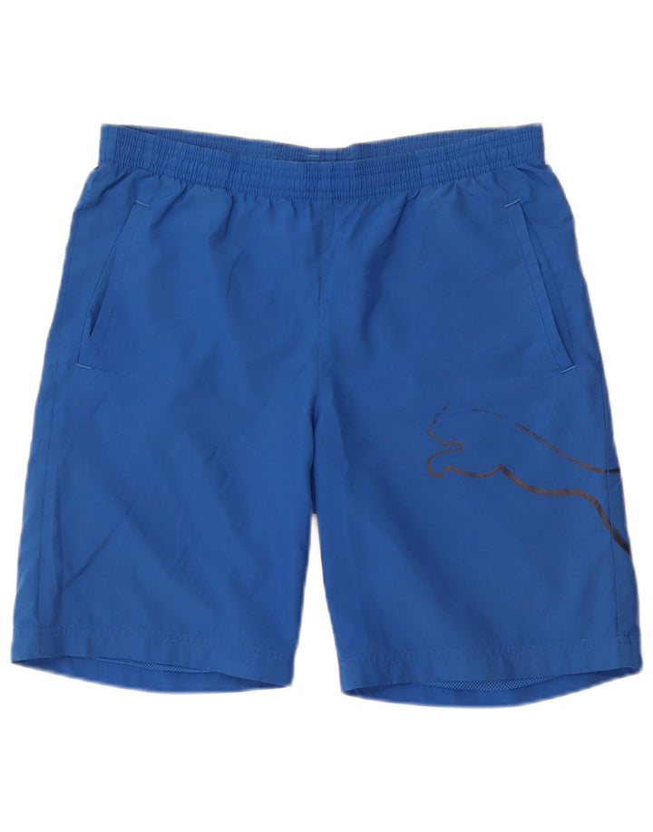 Puma Boys Graphic Sport Shorts 13-14 Years Blue Poliester