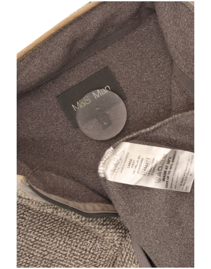 Marks & Spencer muška majica s izrezom s patentnim zatvaračem, veliki sivi poliester