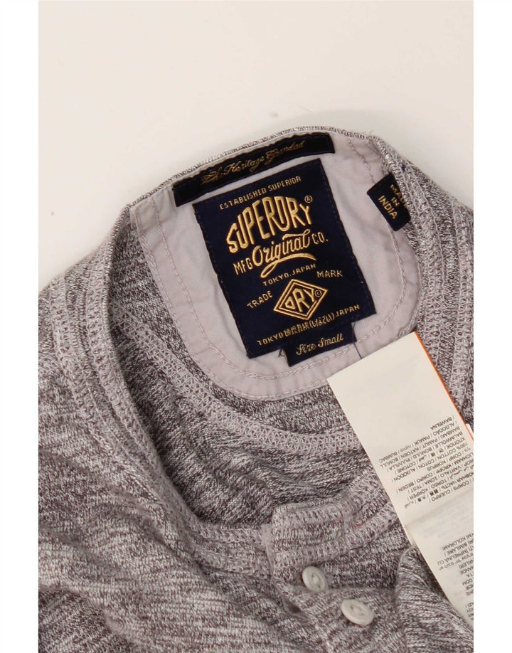 Superdry muška majica dugih rukava, mali sivi flekasti pamuk