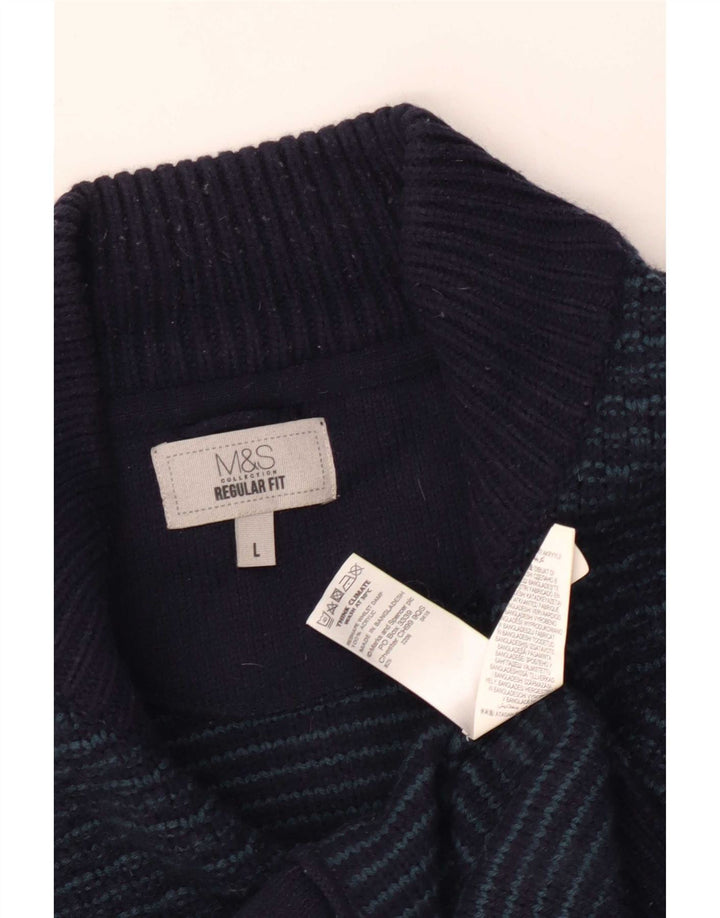 Marks & Spencer muški kardigan pulover standardnog kroja Veliki tamnoplavi akril