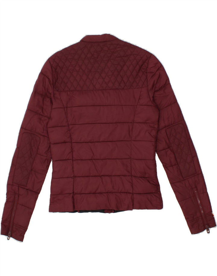 SUPERDRY Womens Padded Jacket UK 6 XS Maroon Nylon Vintage Superdry and Second-Hand Superdry from Messina Hembry 
