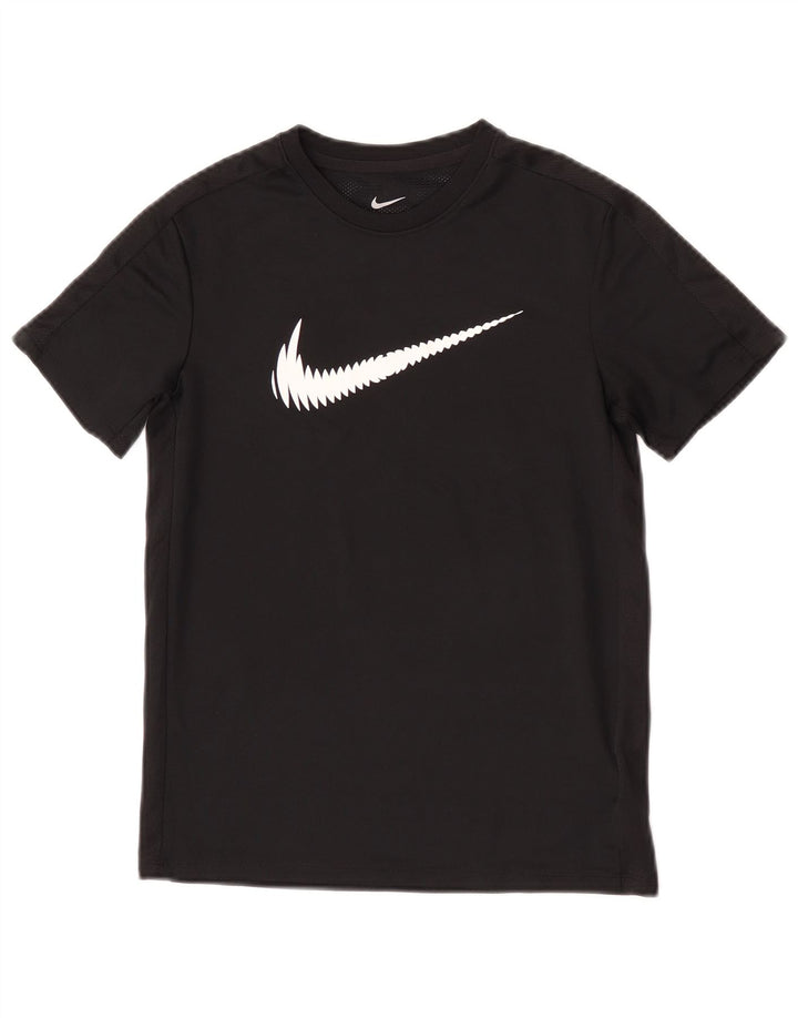 Nike Boys Dri Fit Graphic T-Shirt Top 10-11 Years Medium Black Poliester