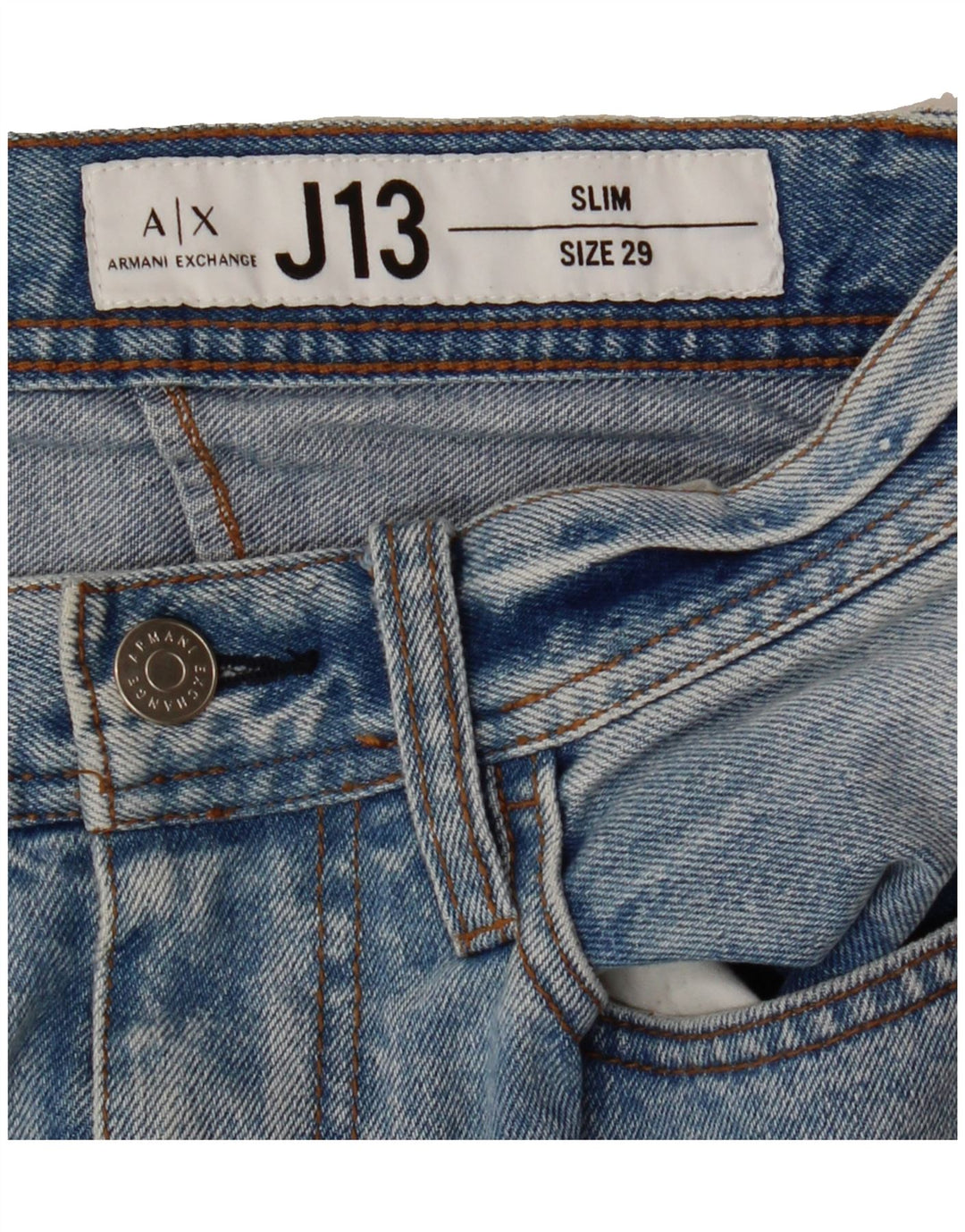 ARMANI EXCHANGE Womens Slim Jeans W29 L32 Blue Cotton Vintage Armani Exchange and Second-Hand Armani Exchange from Messina Hembry 