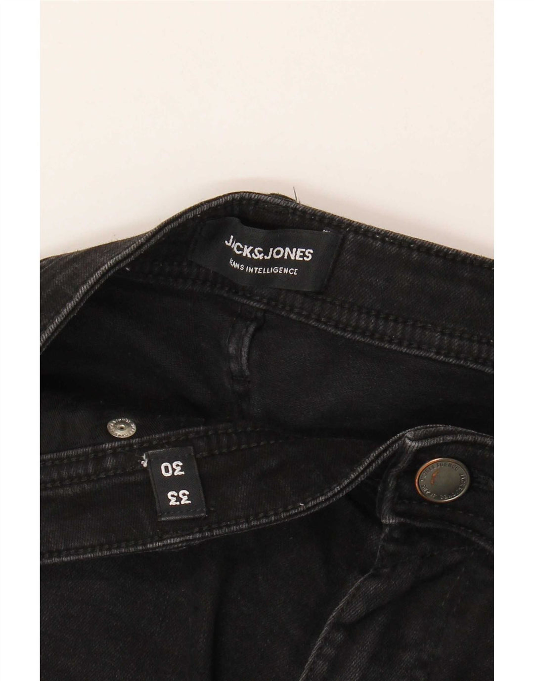 Jack & Jones muške uske traperice GLENN W33 L30 crni pamuk