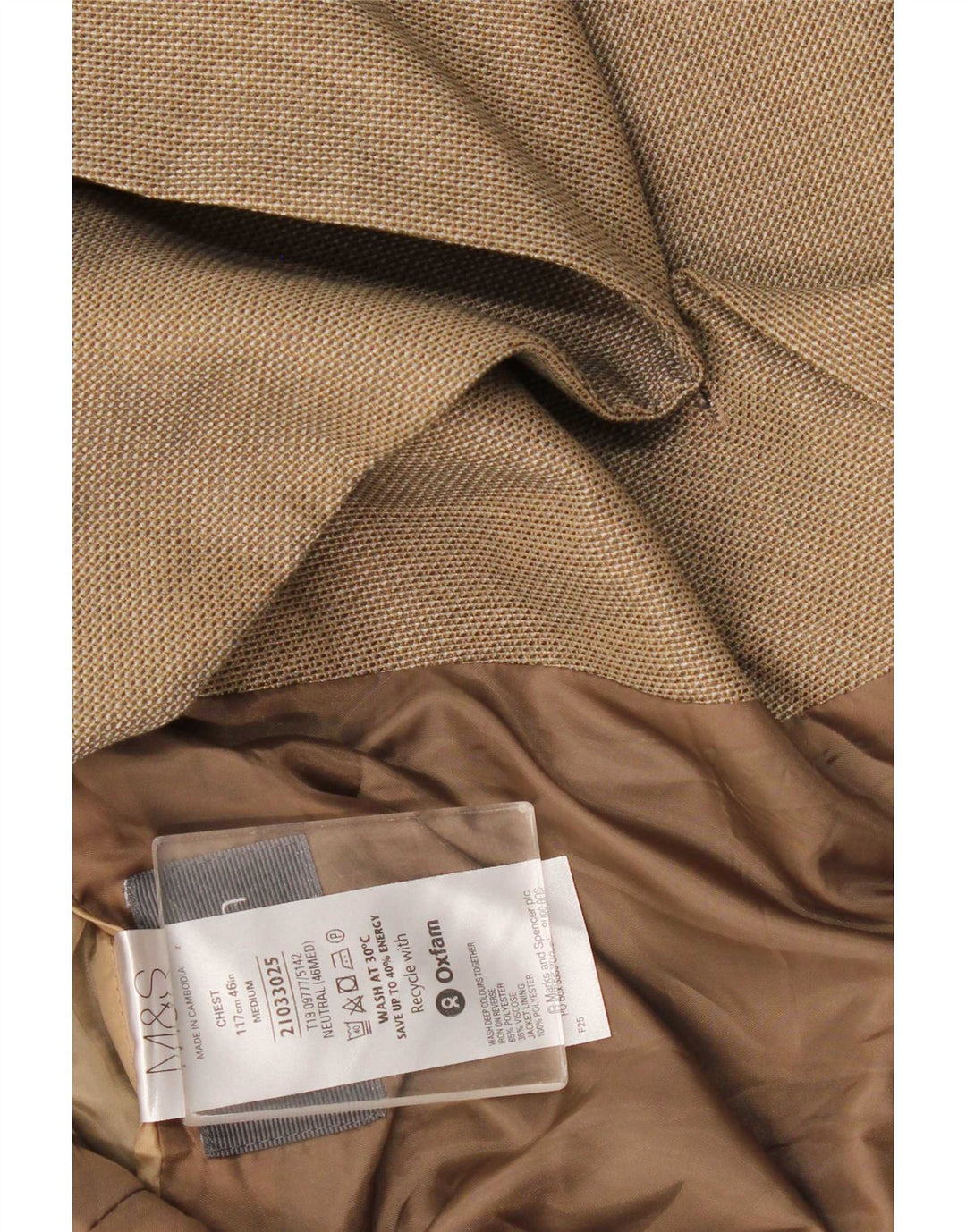 Marks & Spencer muška jakna sa 2 gumba UK 46 XL bež poliester