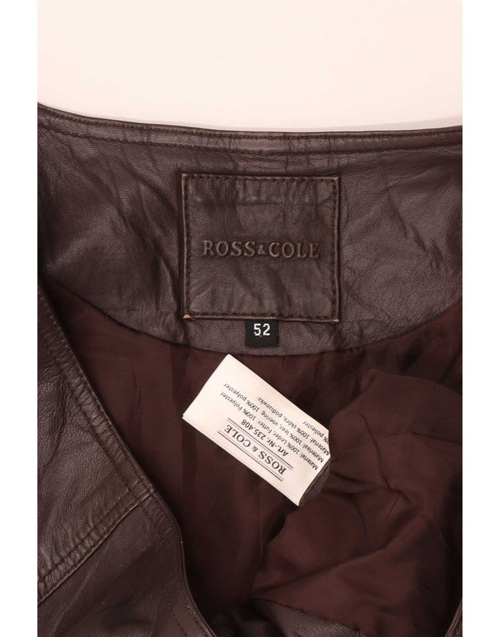 Ross&Cole muški kožni prsluk IT 52 XL smeđi
