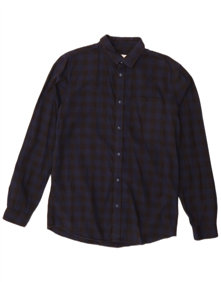 JACK & JONES Muška uska košulja, veliki crni pamuk od ginghama