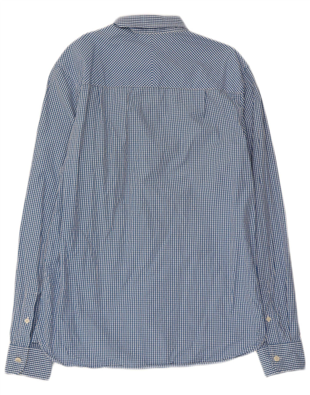 FRED PERRY Mens Shirt Small Blue Gingham Cotton