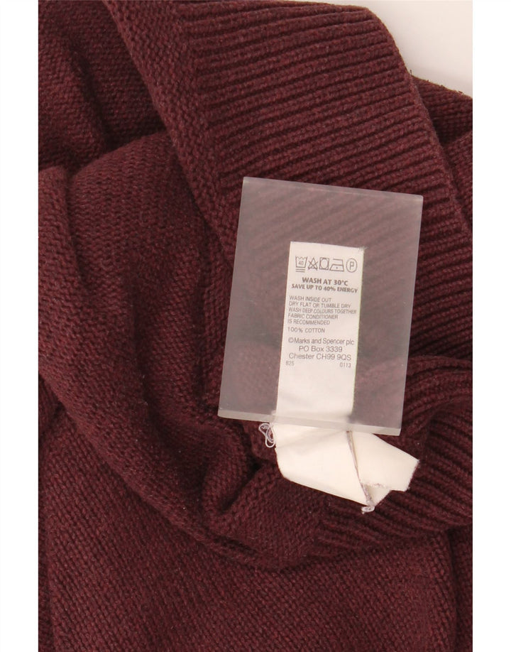 Marks & Spencer muški džemper sa šalom i ovratnikom Srednji bordo pamuk