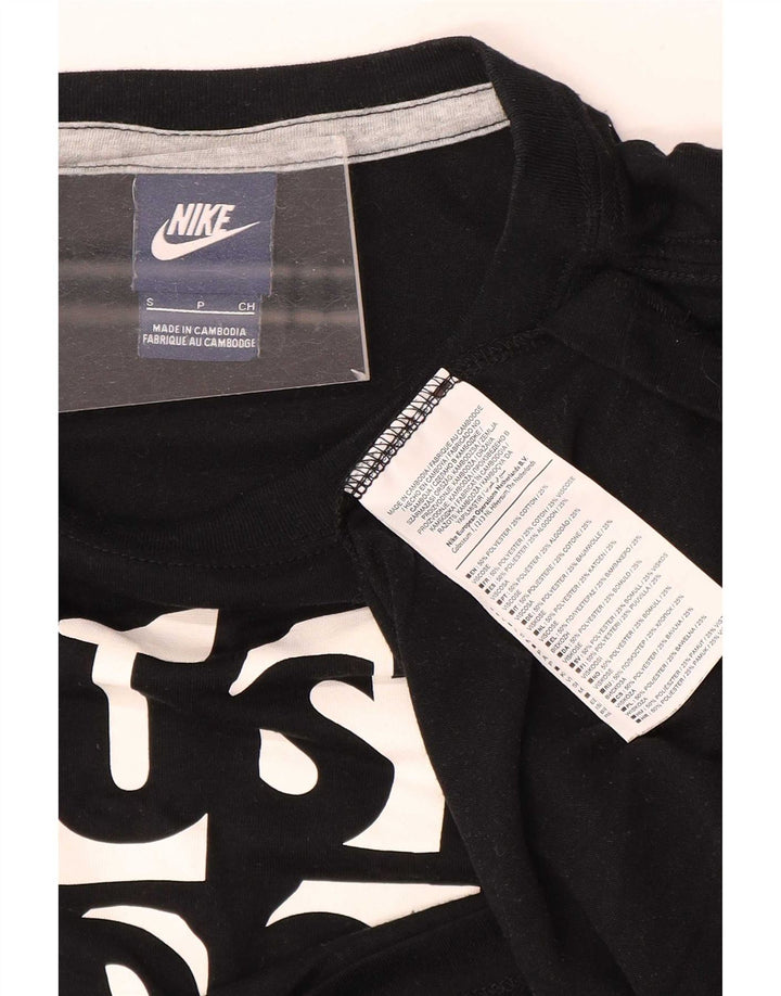 Nike ženska majica kratkih rukava s velikim grafičkim kratkim rukavima UK 10, mali crni poliester