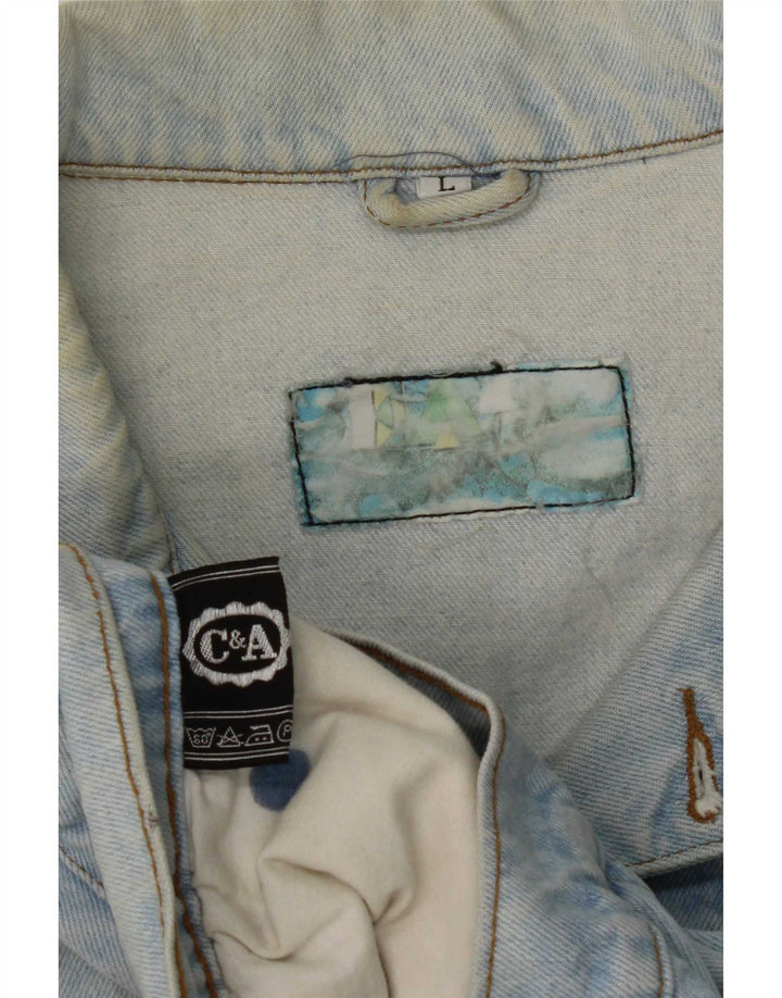 C&A ženska oversize kratka traper jakna UK 16 Large plava pamuk