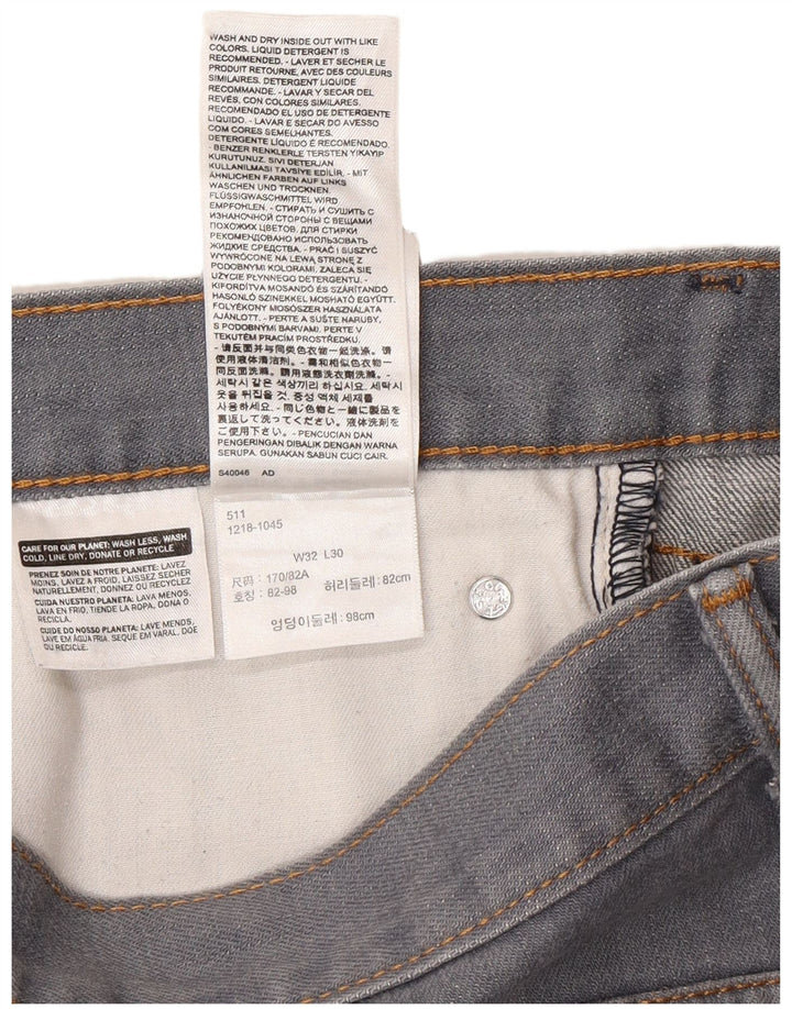 Levi's muške 511 sužene uske traperice W32 L30 sivi pamuk