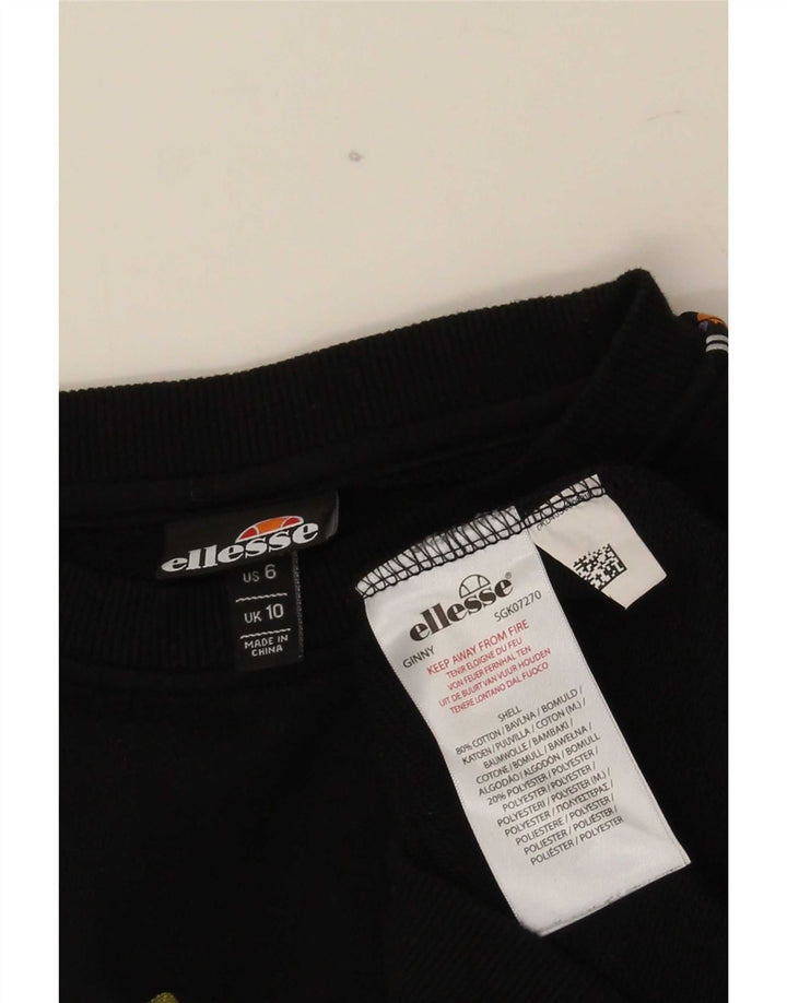 Ellesse Ženska majica s motivom prekomjerne majice UK 10 Mali crni pamuk