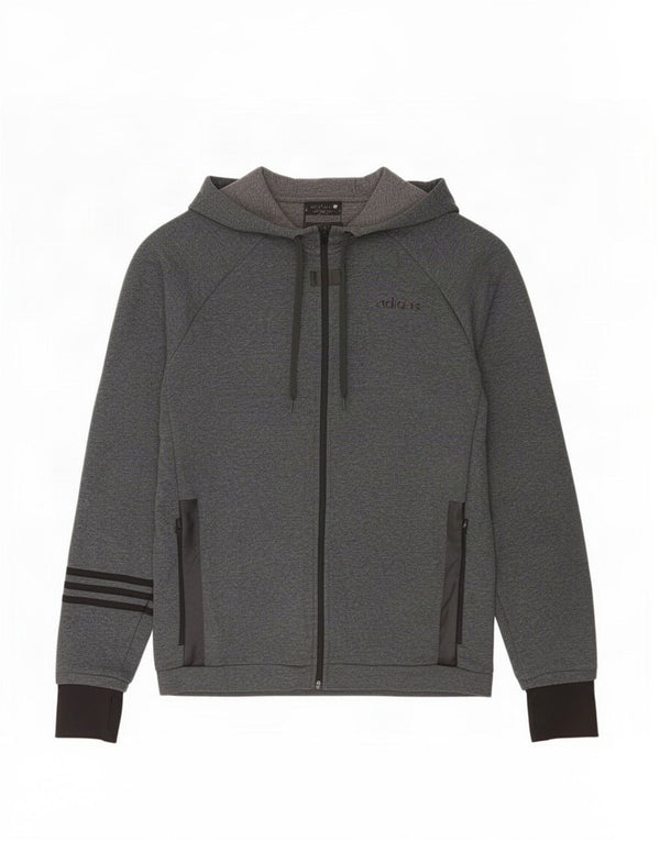 Adidas Mens Climalite Zip Hoodie Sweater Large Grey Cotton