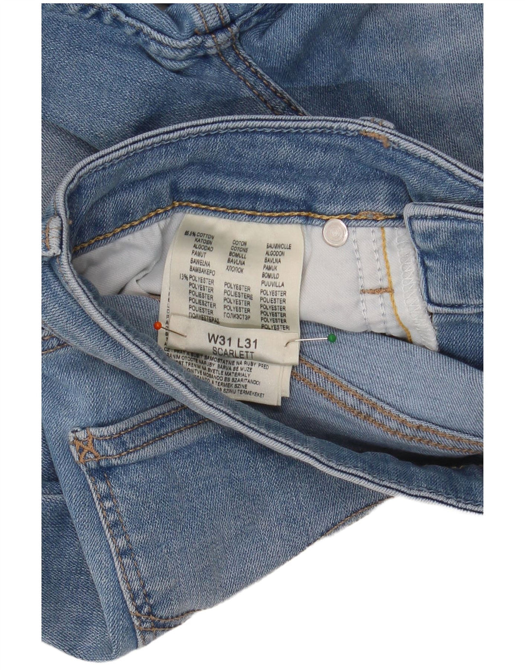 LEE ženske uske traperice Scarlett W31 L31 plavi pamuk