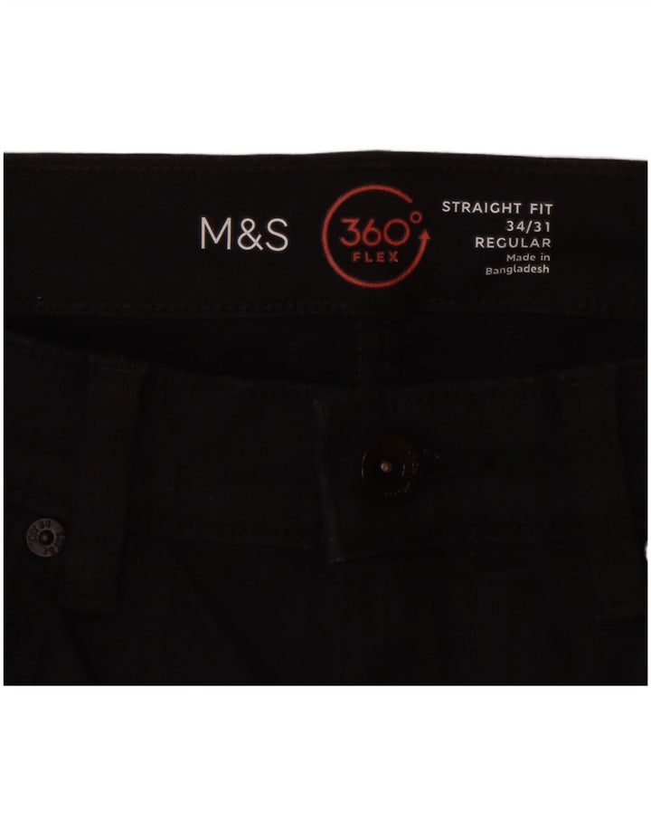 Marks & Spencer muške obične ravne traperice W34 L31 crni pamuk
