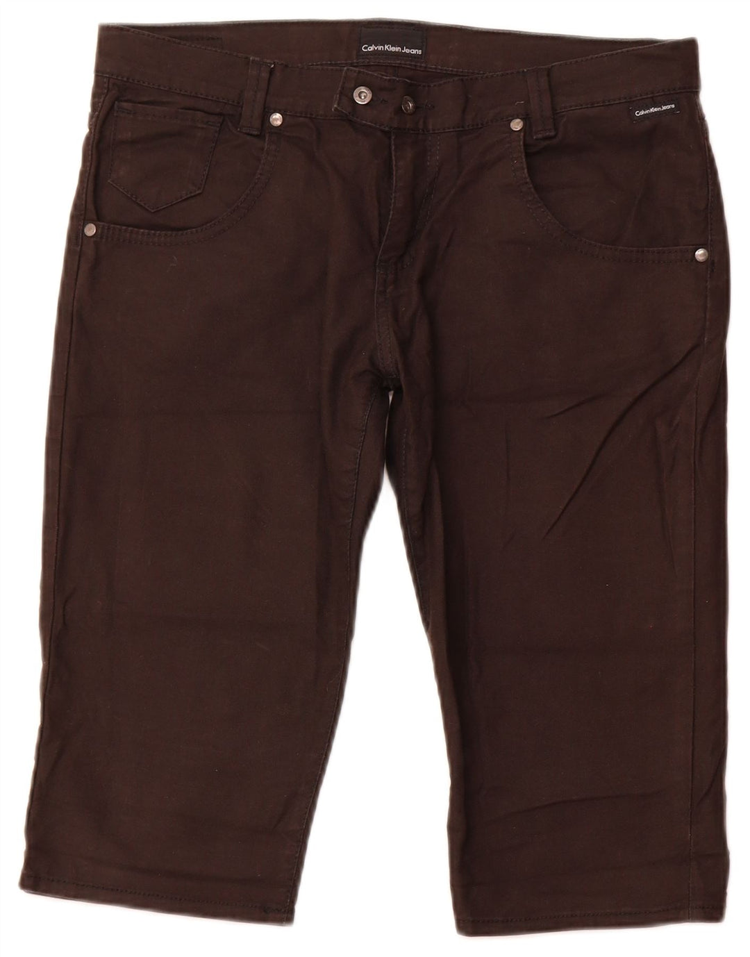 Ženske bermude Calvin Klein W31 srednje smeđi pamuk