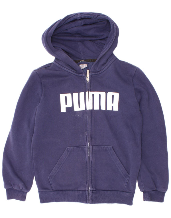 Puma Boys Graphic Zip pulover s kapuljačom 9-10 godina tamnoplavi pamuk