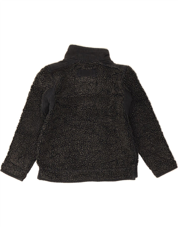 FAT FACE Boys Button Neck Fleece Jumper 6-7 Years Navy Blue Polyester Vintage Fat Face and Second-Hand Fat Face from Messina Hembry 
