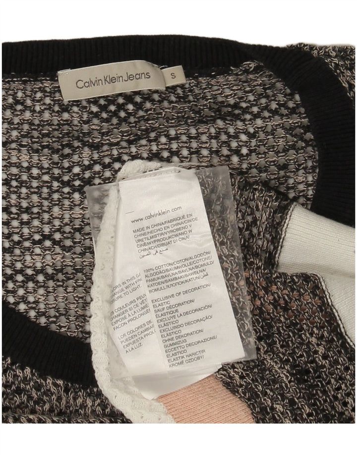 CALVIN KLEIN JEANS Ženski džemper s veznim izrezom UK 10 Mali sivi