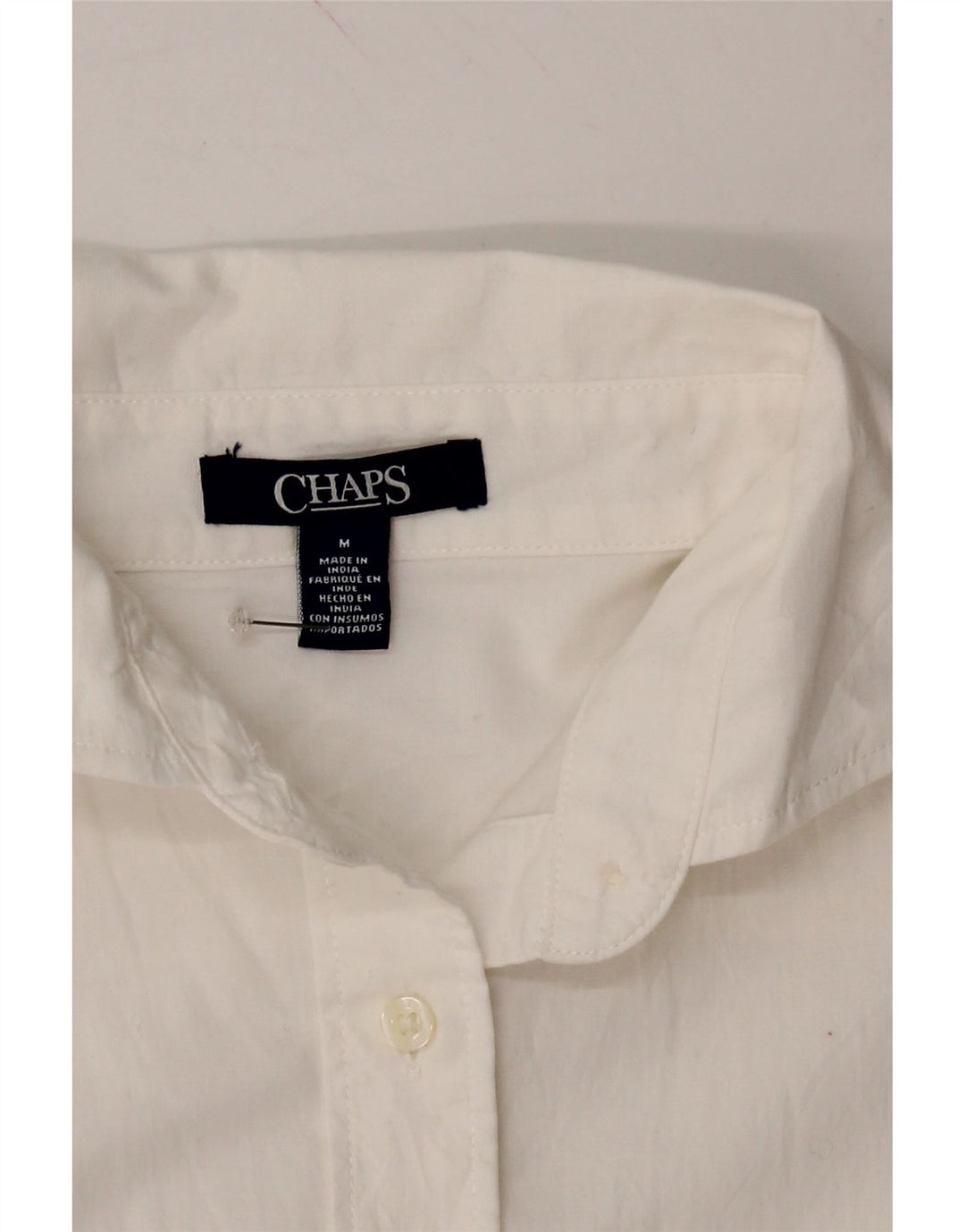 CHAPS Womens Short Sleeve Shirt UK 14 Medium White Cotton Vintage Chaps and Second-Hand Chaps from Messina Hembry 