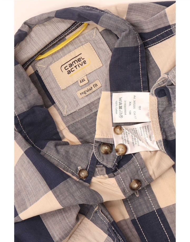 Camel Active muška majica standardnog kroja 2XL tamnoplavi pamuk od ginghama