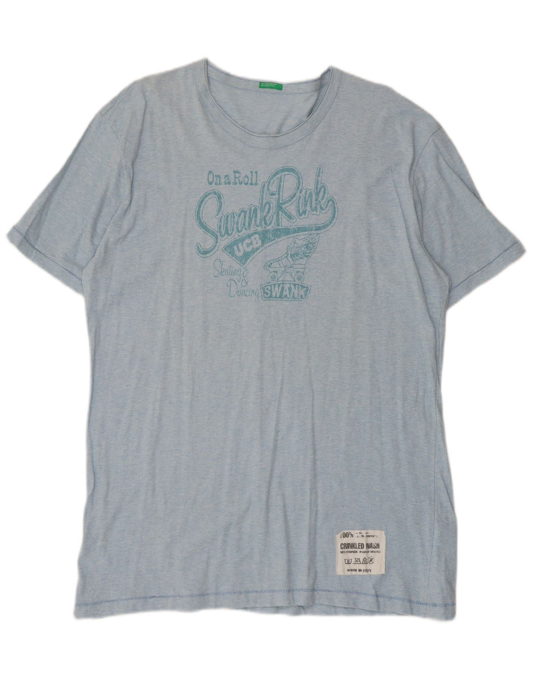 Benetton muška majica s grafičkim motivima 2XL plavi pamuk