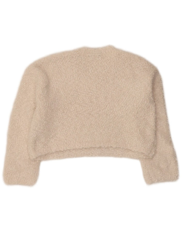 Zara ženski kratki džemper s okruglim izrezom UK 10 Small Off White