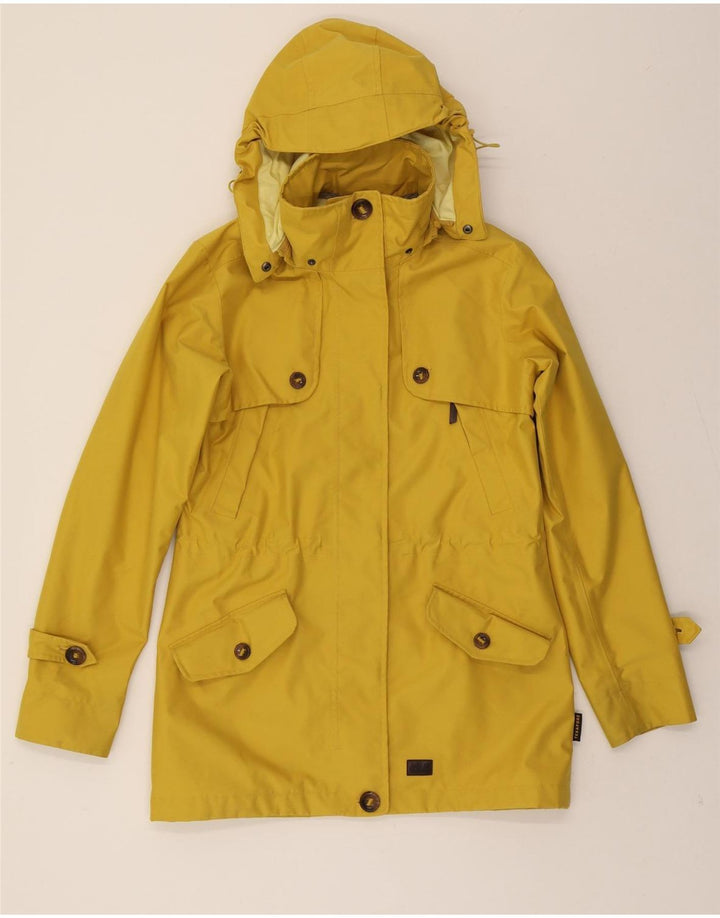 JACK WOLFSKIN Womens Hooded Windbreaker Coat UK 10 Small Yellow Polyester Vintage Jack Wolfskin and Second-Hand Jack Wolfskin from Messina Hembry 