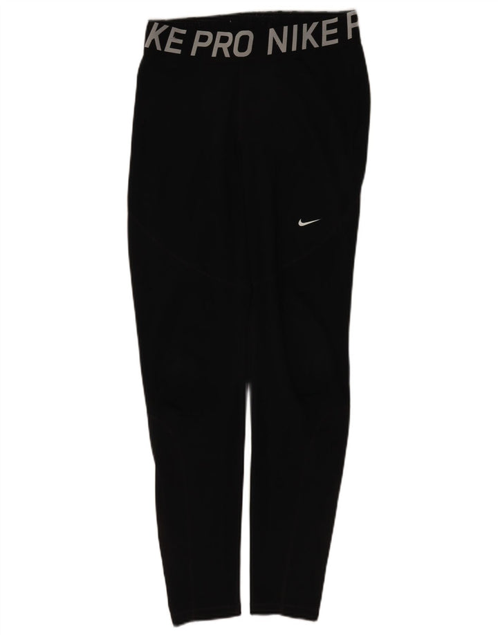 Nike Ženske Dri Fit Graphic Leggings UK 16 Veliki crni poliester