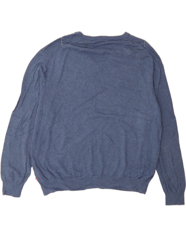 IZOD muški džemper s V-izrezom 2XL plavi argyle/dijamantni pamuk