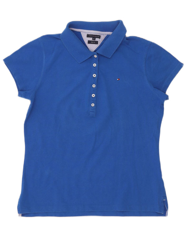 Tommy Hilfiger Womens Slim Fit Polo Shirt UK 18 XL Blue Cotton