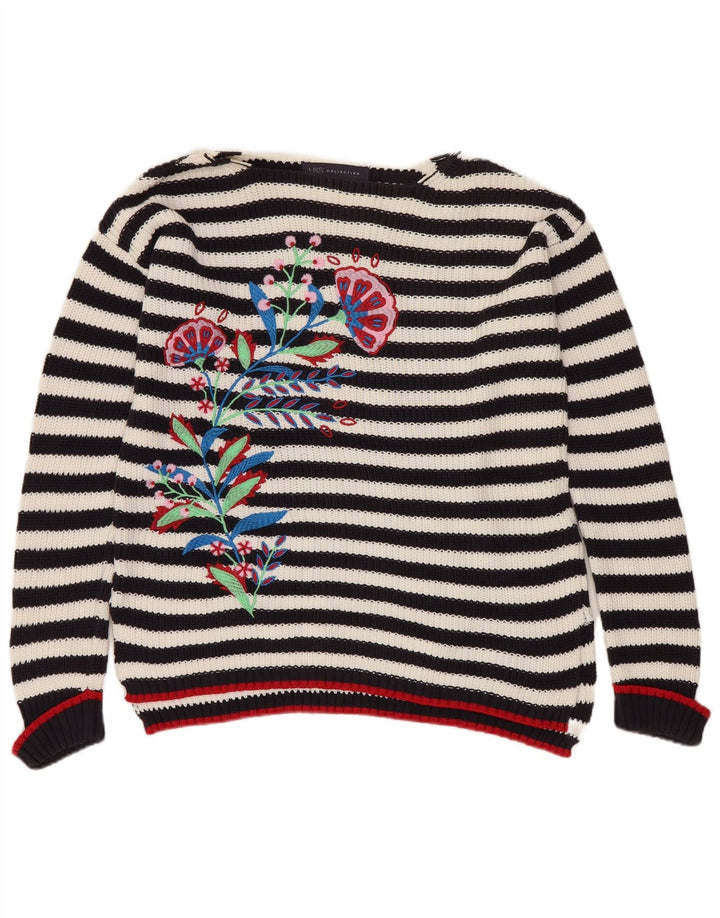 MARKS & SPENCER Ženski džemper s morskim izrezom UK 10 Mali crni cvjetni