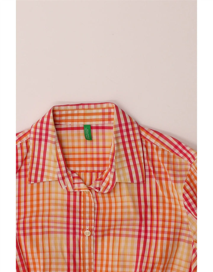 BENETTON Womens Shirt UK 12 Medium Red Check Vintage Benetton and Second-Hand Benetton from Messina Hembry 