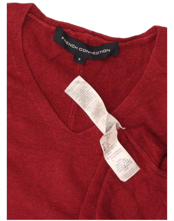 FRENCH CONNECTION Ženski džemper s V-izrezom UK 10 Mali bordo