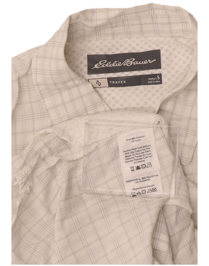 EDDIE BAUER Ženska košulja UK 10 mali bijeli karirani poliester
