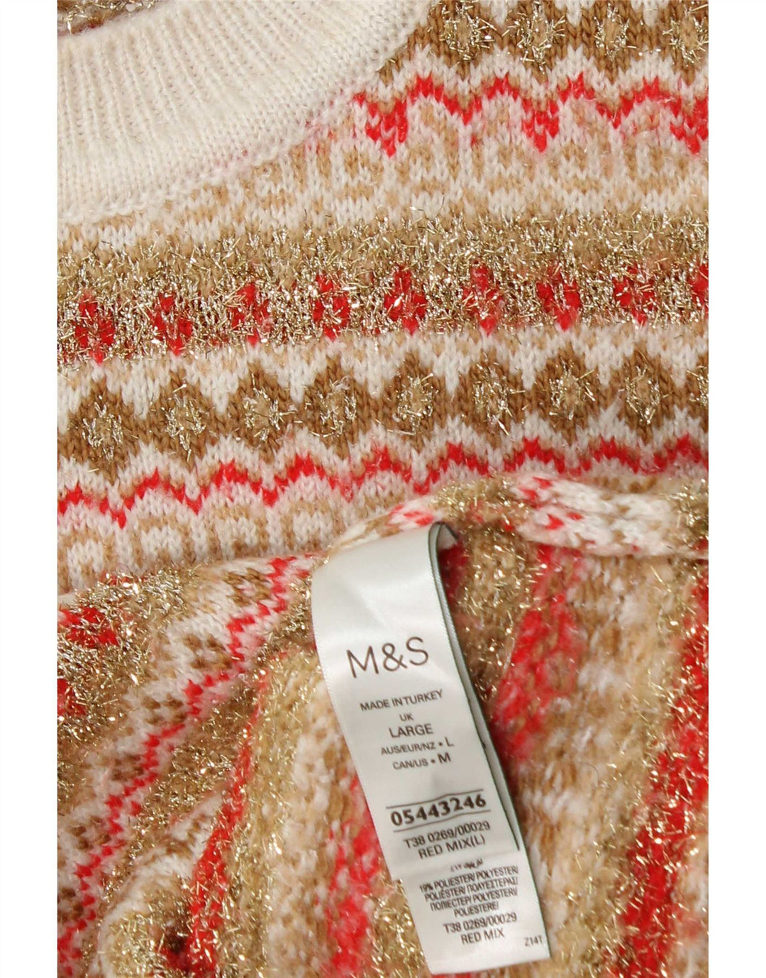 Marks & Spencer ženski džemper s okruglim izrezom UK 16 Veliki višebojni
