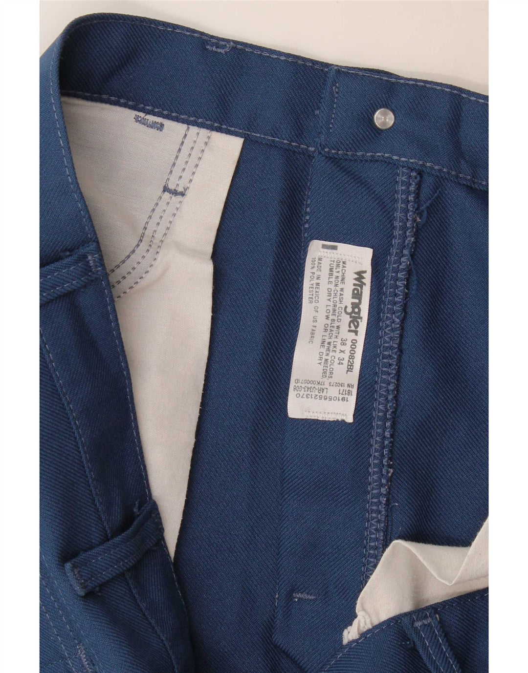 Wrangler muške ravne ležerne hlače W38 L34 plavi poliester