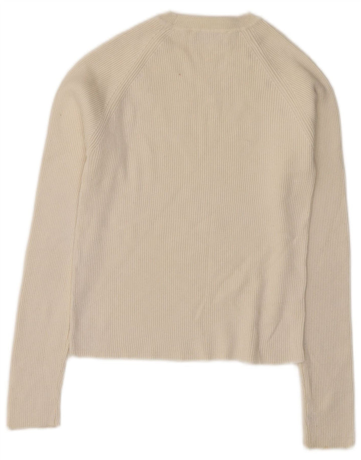 Zara ženski pulover s okruglim izrezom UK 12 srednje bijele boje