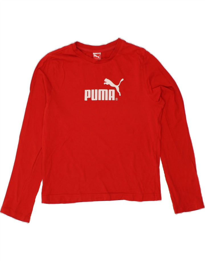 PUMA Boys Graphic Top Long Sleeve 13-14 Years XL Red Vintage Puma and Second-Hand Puma from Messina Hembry 