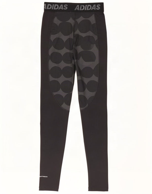 Adidas ženske Marimekko grafičke tajice UK 8/10 male crne točkice