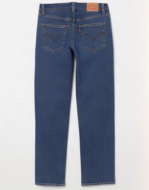 Levi's ženske ravne traperice s prsnim košem W27 L29 plavi pamuk