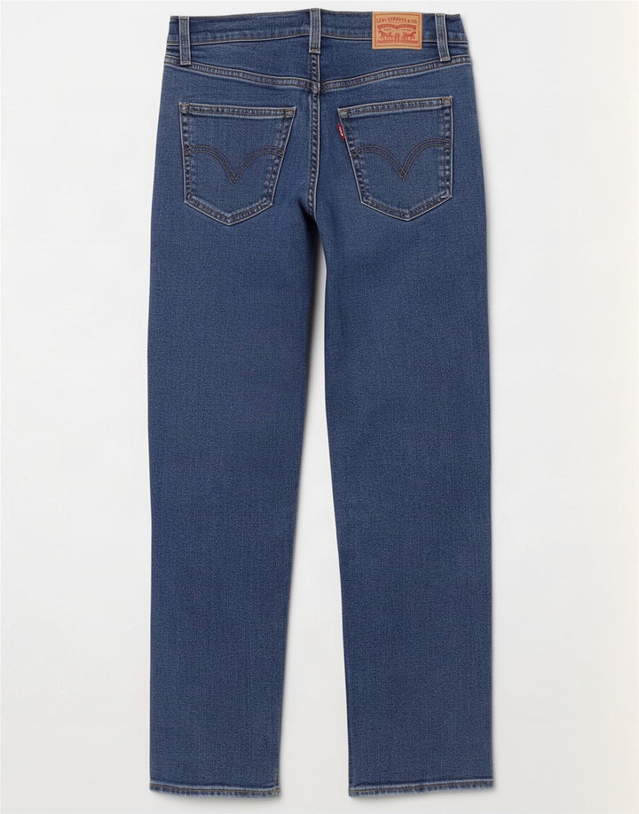 Levi's ženske ravne traperice s prsnim košem W27 L29 plavi pamuk