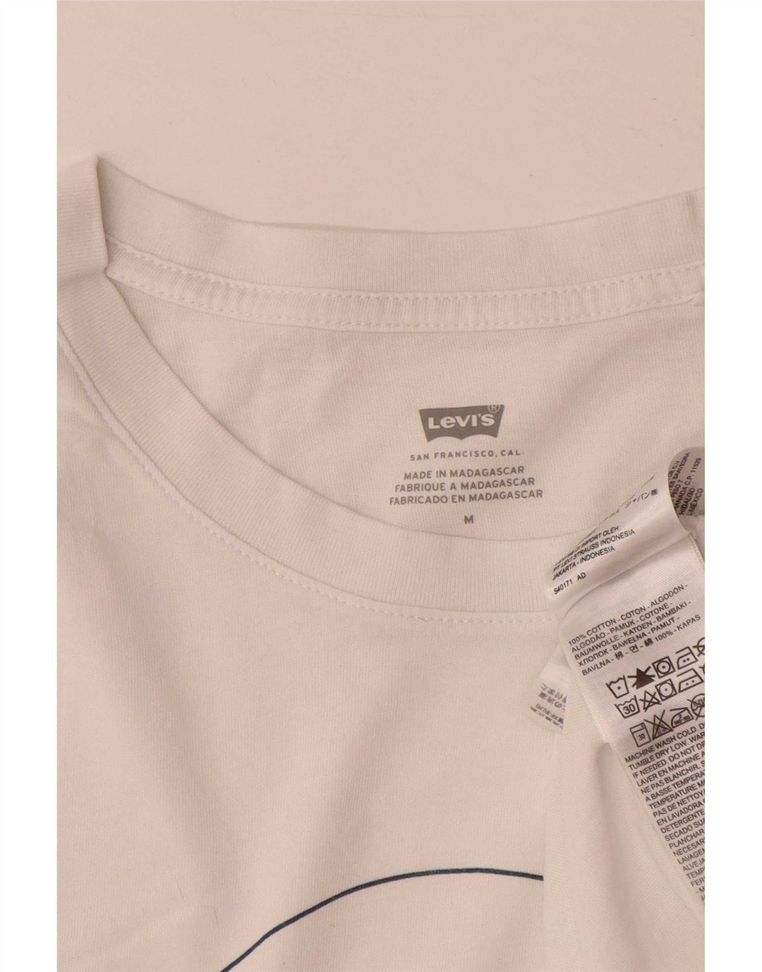 Gornja ženska majica kratkih rukava Levi's s grafičkim motivima UK 14 Srednje bijeli pamuk