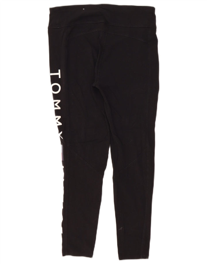 Tommy Hilfiger ženske grafičke tajice UK 12 Srednje crni pamuk