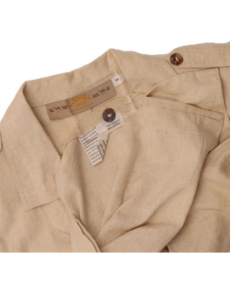 CAMEL Womens Short Sleeve Military Shirt IT 44 Medium Beige Viscose Vintage Camel and Second-Hand Camel from Messina Hembry 