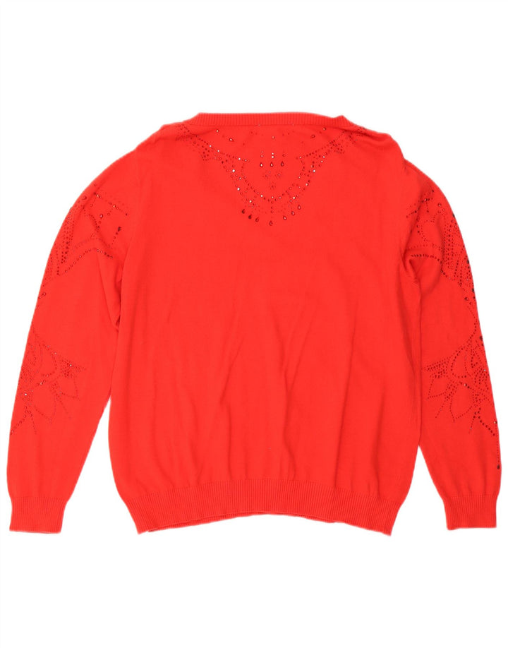 Desigual ženski veliki džemper s V-izrezom UK 10 Small Red