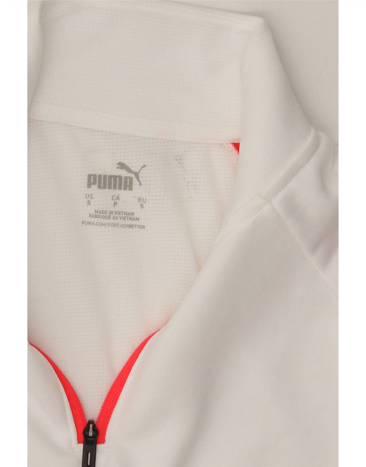 PUMA Mens Zip Neck Pullover Tracksuit Top Small White Colourblock Vintage Puma and Second-Hand Puma from Messina Hembry 